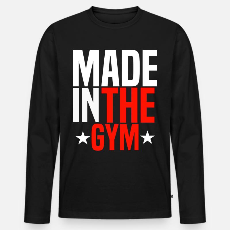 Gym - Männer Premium Bio Langarmshirt - Schwarz