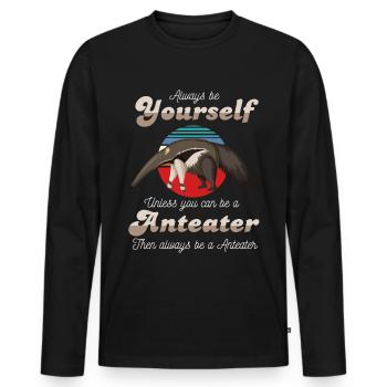 Anteater zoo animal savanna gift - Men's Premium Organic Long Sleeve Shirt - black - Front - Nico (187cm)