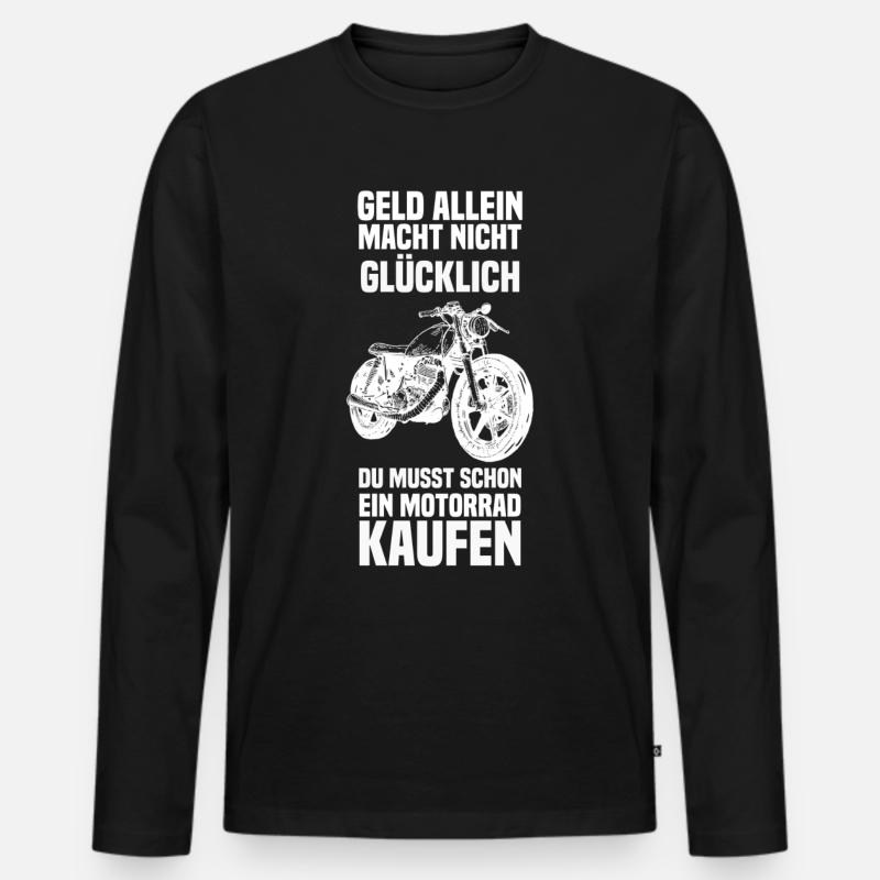 Motorrad - Männer Premium Bio Langarmshirt - Schwarz