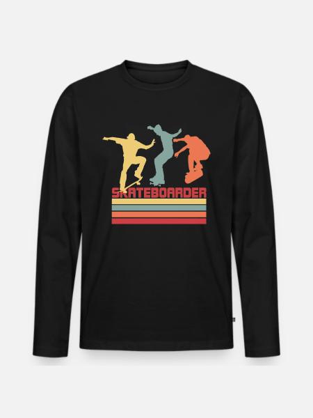 skateboard - Men's Premium Organic Long Sleeve Shirt - black