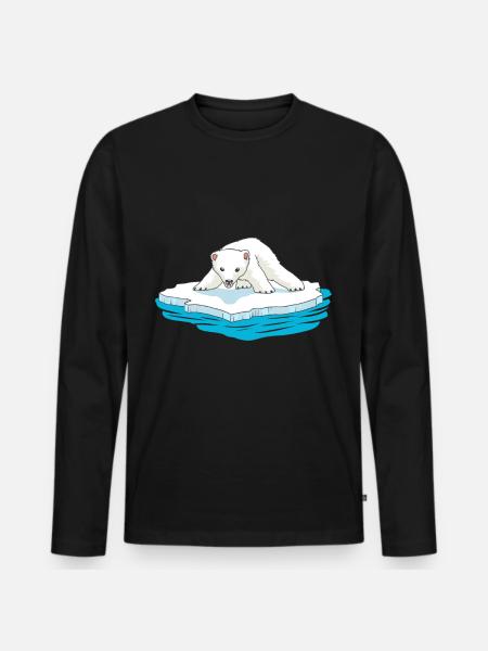 Eisbär Eisbären Bären Tiere Bär Kinder Baby - Männer Premium Bio Langarmshirt - Schwarz