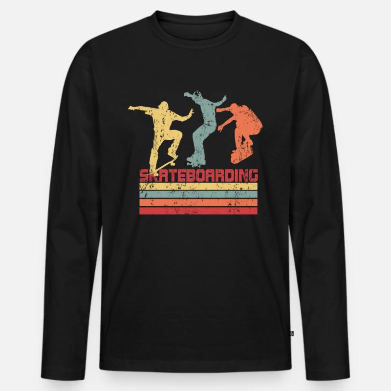 Skateboarding - Männer Premium Bio Langarmshirt - Schwarz
