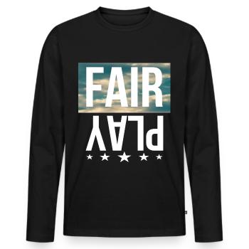 Fair play - T-shirt manches longues Premium bio Homme - noir - Devant - Nico (187cm)