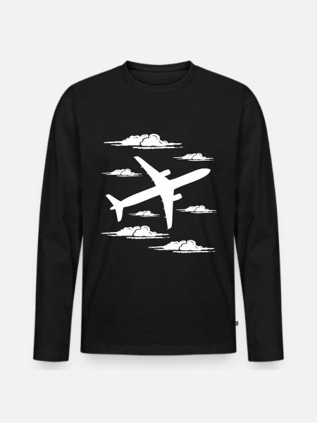 pilot - Men's Premium Organic Long Sleeve Shirt - black