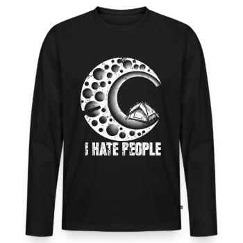 Camping - Männer Premium Bio Langarmshirt - Schwarz - Vorne - Nico (187cm)