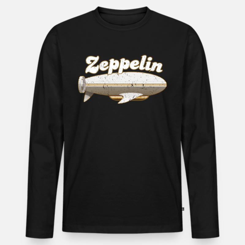Zeppelin und Luftschiff - Männer Premium Bio Langarmshirt - Schwarz