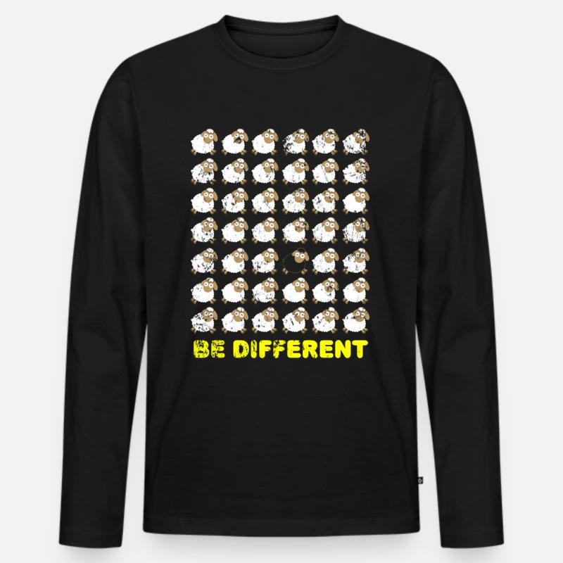 Schwarzes Schaf - Männer Premium Bio Langarmshirt - Schwarz