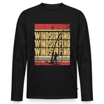 Windsurfing - Men's Premium Organic Long Sleeve Shirt - black - Front - Nico (187cm)