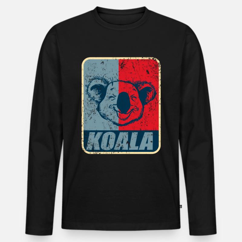 Koala - Männer Premium Bio Langarmshirt - Schwarz