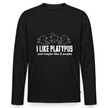 platypus - Men's Premium Organic Long Sleeve Shirt - black - Front - Nico (187cm)