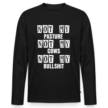 Cow farm farmer stall milk gift - Men's Premium Organic Long Sleeve Shirt - black - Front - Nico (187cm)