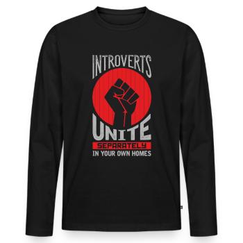 Introverts Unite introverts people introverts - Men's Premium Organic Long Sleeve Shirt - black - Front - Nico (187cm)