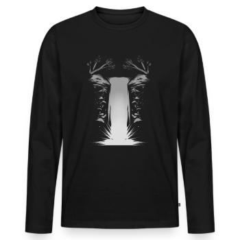Chute d’eau - T-shirt manches longues Premium bio Homme - noir - Devant - Nico (187cm)