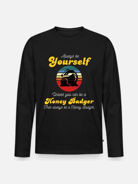 Honey badger predator - Men's Premium Organic Long Sleeve Shirt - black