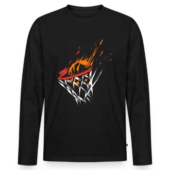 Basketball - Männer Premium Bio Langarmshirt - Schwarz - Vorne - Nico (187cm)