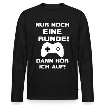 Gaming Joystick Gift Gambler Saying Video Games - Men's Premium Organic Long Sleeve Shirt - black - Front - Nico (187cm)