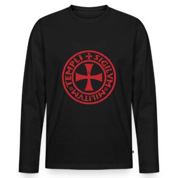 Crusader Knight Christianity Christian Crusade - Men's Premium Organic Long Sleeve Shirt - black - Front - Nico (187cm)