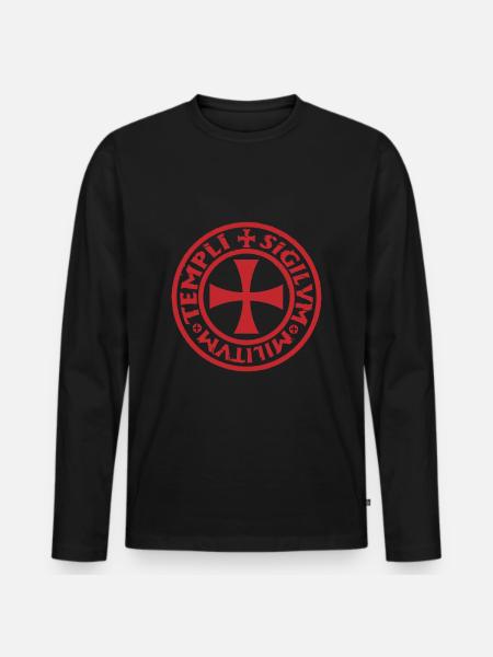 Crusader Knight Christianity Christian Crusade - Men's Premium Organic Long Sleeve Shirt - black