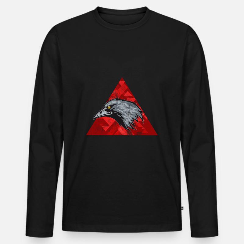 Krähe - Männer Premium Bio Langarmshirt - Schwarz