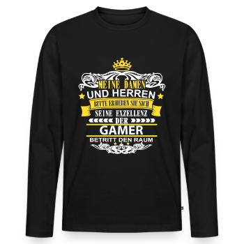 Gaming Gaming Gaming Gaming Gaming Gaming Geschenk - Männer Premium Bio Langarmshirt - Schwarz - Vorne - Nico (187cm)