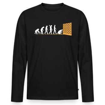 Cadeau de rénovation artisanale artisan maçon - T-shirt manches longues Premium bio Homme - noir - Devant - Nico (187cm)