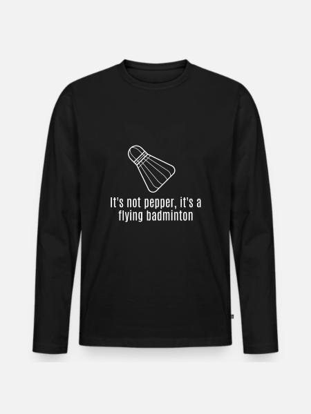 Badminton Badmington Tennis Sport feder Geschenk - Männer Premium Bio Langarmshirt - Schwarz