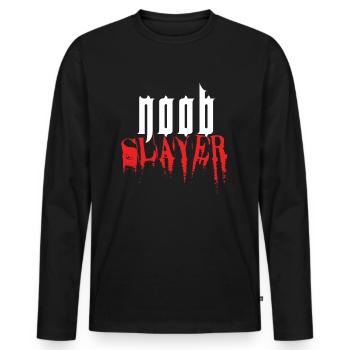 Noob Slayer - Cadeau Gamer Geek Freak Gamer - T-shirt manches longues Premium bio Homme - noir - Devant - Nico (187cm)