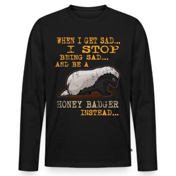 Honey Badger Honey Badger Forest Wild Animal - Men's Premium Organic Long Sleeve Shirt - black - Front - Nico (187cm)