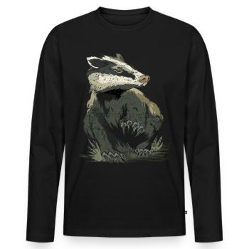 Honey Badger Honey Badger Forest Wild Animal - Men's Premium Organic Long Sleeve Shirt - black - Front - Nico (187cm)