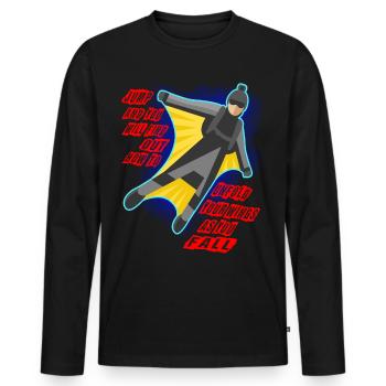 Base Jumping Fallschirm Springen Geschenk - Männer Premium Bio Langarmshirt - Schwarz - Vorne - Nico (187cm)