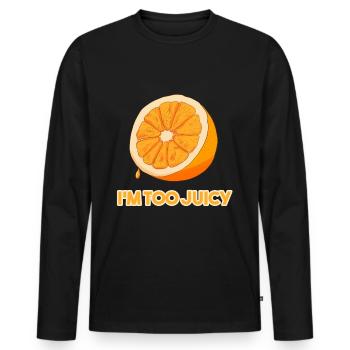 Jus de fruits orange Jus de fruits d'orange - T-shirt manches longues Premium bio Homme - noir - Devant - Nico (187cm)