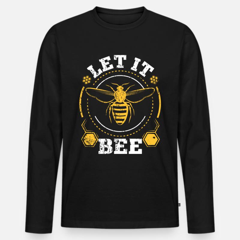 Biene Hummel Geschenk - Männer Premium Bio Langarmshirt - Schwarz