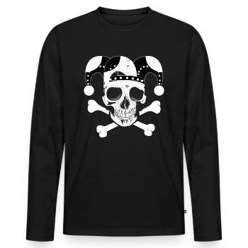 Karneval Fasching Fastnacht Helau Kostüm geschenk - Männer Premium Bio Langarmshirt - Schwarz - Vorne - Nico (187cm)