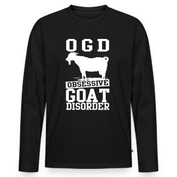 Ziege Hof Bauernhof Landwirt Geschenk - Männer Premium Bio Langarmshirt - Schwarz - Vorne - Nico (187cm)