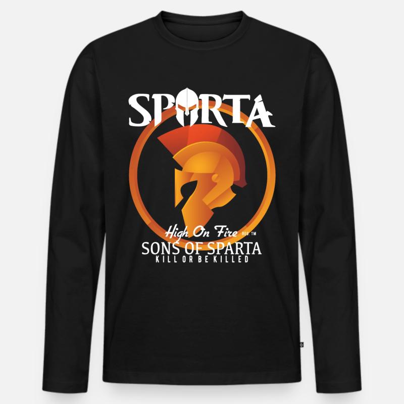 Sparta - Männer Premium Bio Langarmshirt - Schwarz