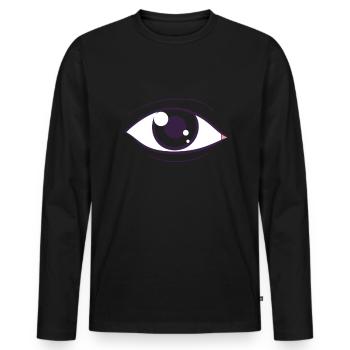 Œil - T-shirt manches longues Premium bio Homme - noir - Devant - Nico (187cm)
