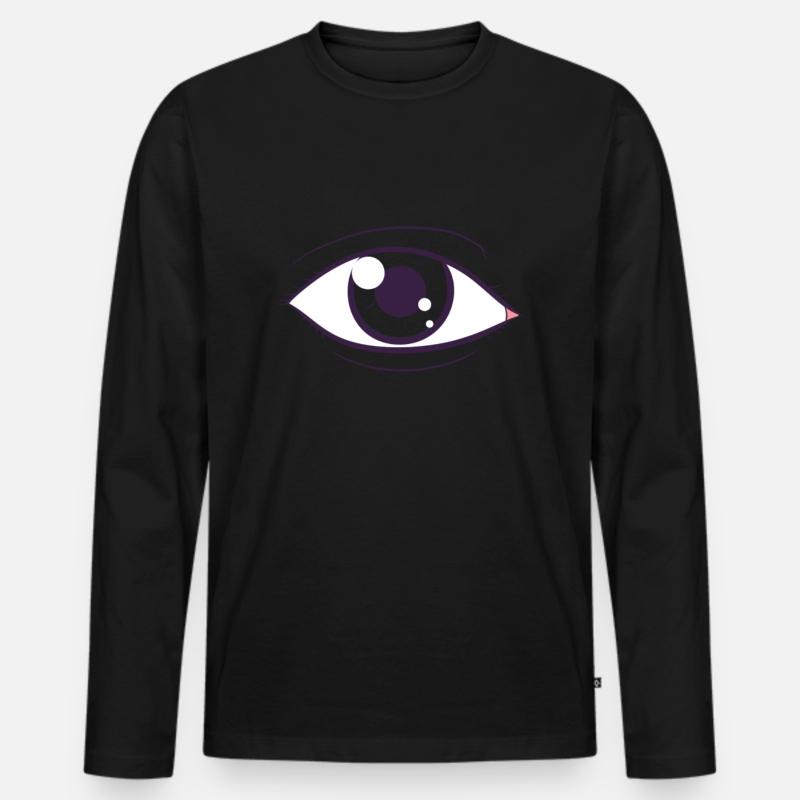 Auge - Männer Premium Bio Langarmshirt - Schwarz