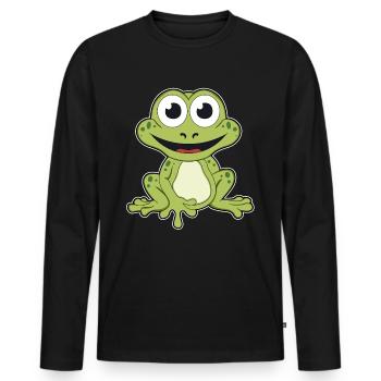 Frosch quark Tier Wildtier Natur Wald Frösche - Männer Premium Bio Langarmshirt - Schwarz - Vorne - Nico (187cm)