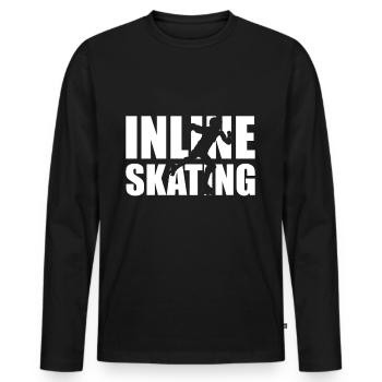 patins à roulettes en ligne - T-shirt manches longues Premium bio Homme - noir - Devant - Nico (187cm)