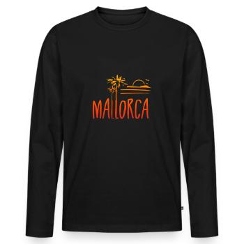 Majorque - T-shirt manches longues Premium bio Homme - noir - Devant - Nico (187cm)