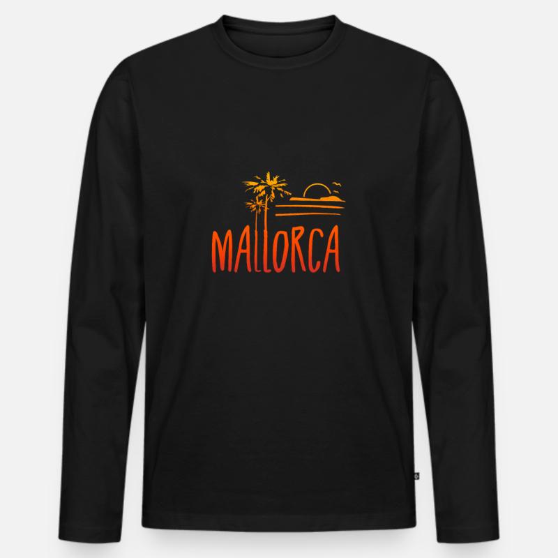 Mallorca - Männer Premium Bio Langarmshirt - Schwarz