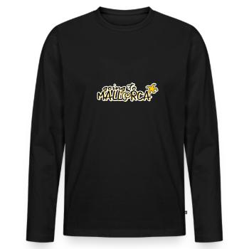 Mallorca - Men's Premium Organic Long Sleeve Shirt - black - Front - Nico (187cm)