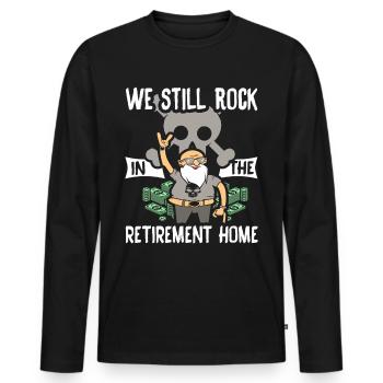 Maison de retraite Rocker grand-père Rockeropa Papa Rock Alter - T-shirt manches longues Premium bio Homme - noir - Devant - Nico (187cm)