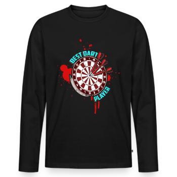 Meilleur joueur de fléchettes Darter Darts Player 180 Darts - T-shirt manches longues Premium bio Homme - noir - Devant - Nico (187cm)