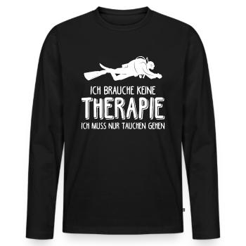 Je n'ai pas besoin de thérapie, je dois juste plonger - T-shirt manches longues Premium bio Homme - noir - Devant - Nico (187cm)