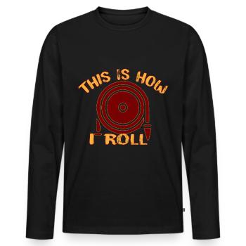 Firefighter hero fireman hose - Men's Premium Organic Long Sleeve Shirt - black - Front - Nico (187cm)