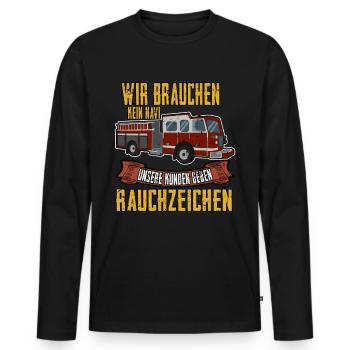 Fire Brigade Smoke Signals Fire Brigade Team Salvage Team - Men's Premium Organic Long Sleeve Shirt - black - Front - Nico (187cm)