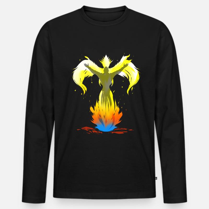 Du bist wie ein Phönix. Motivation. - Männer Premium Bio Langarmshirt - Schwarz