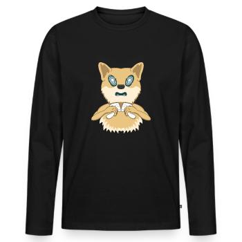 Psy Hund Psytrance Tier Psychedelisch Trip Trippen - Männer Premium Bio Langarmshirt - Schwarz - Vorne - Nico (187cm)