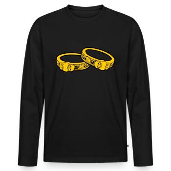Bagues Bagues Bijoux Orfèvre joaillerie - T-shirt manches longues Premium bio Homme - noir - Devant - Nico (187cm)